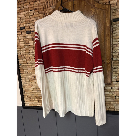VTG Men's Southpole Sweater / Turtleneck 100% Acrylic Logo Red & White Sz xL - Picture 5 of 9